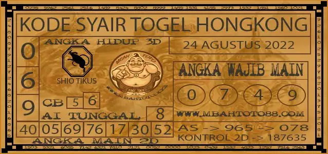 Prediksi Syair Hk Hari Ini 24 Agustus 2022